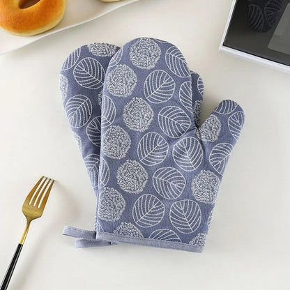 2 Stück Hitzebeständige Ofenhandschuhe Anti-Verbrühung, 13x26 cm, Bedruckt für Küche und Backofen