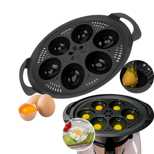 Eierkocher 6-in-1 Silikonform für Gepochete Eier, Küchenutensil für Einfaches Kochen