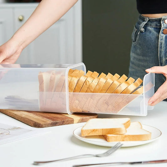 Brotkasten Plastik mit Deckel und Tragegriff, Brotaufbewahrungsbox luftdicht, BPA-frei, für Sandwichbrot und Pasta