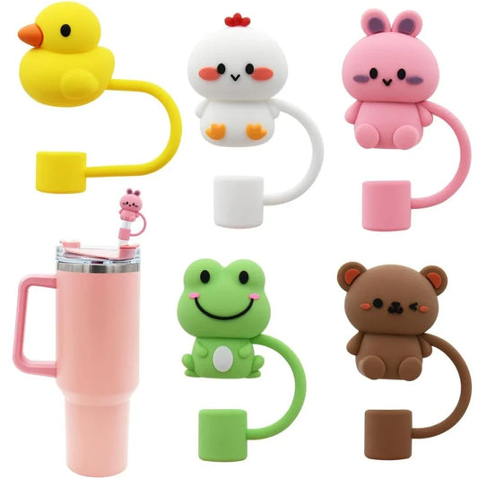 Set aus 5 Wiederverwendbare Strohhalm-Abdeckung aus Silikon, Staubdicht, Kompatibel mit 30- und 40-Oz-Tumbler