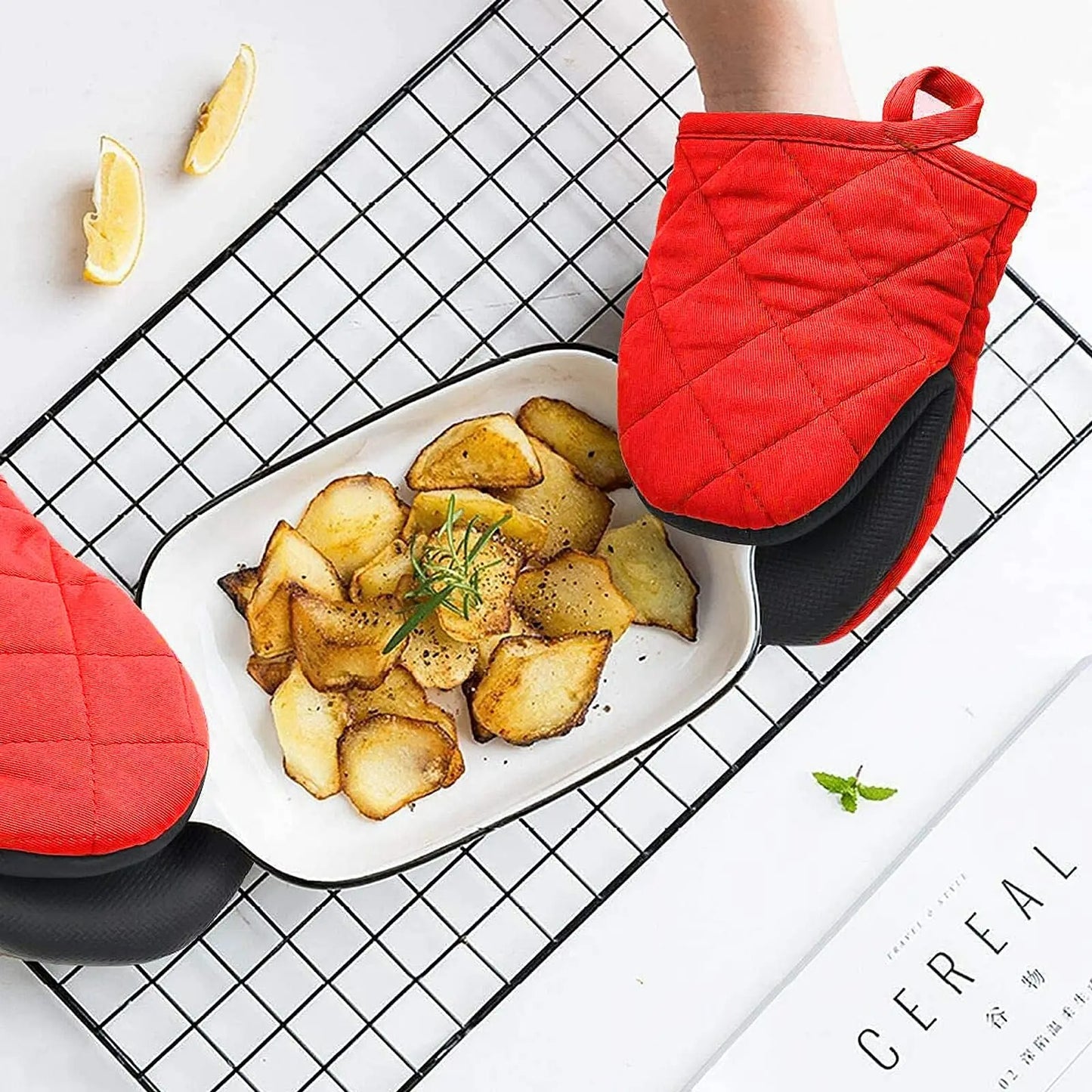 Ovenwanten Keukenovenwanten Antislip Hoge Temperatuurbestendige 500 für Grillen, Backen und Kochen
