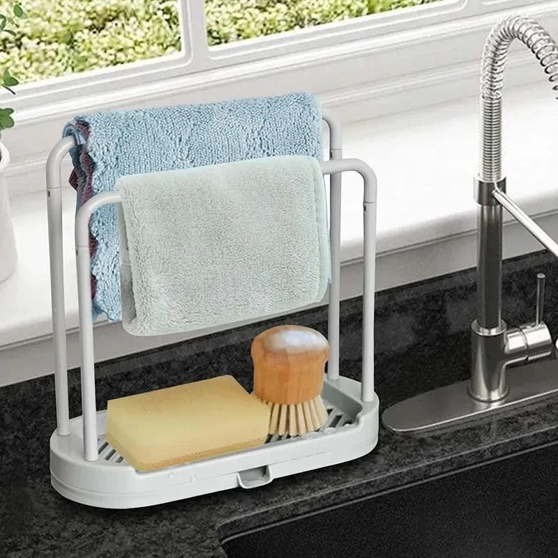 Küchenablage für Spültuch und Schwamm – Drainage Stand für Spüle – Praktischer Aufbewahrungskorb