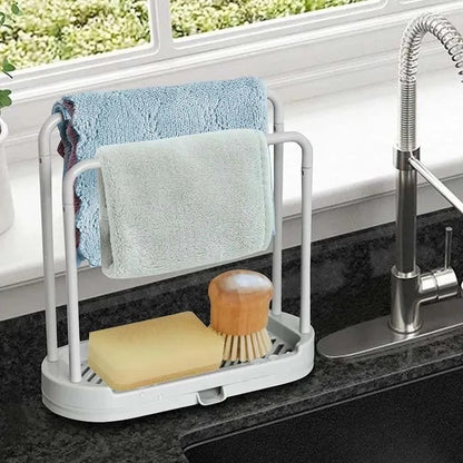 Küchenablage für Spültuch und Schwamm – Drainage Stand für Spüle – Praktischer Aufbewahrungskorb