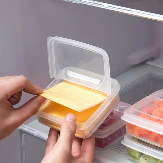 2er Set Aufbewahrungsbox für Butter und Käse – Transparente Kühlschrankbox, Frischhaltebox für Obst, Gemüse und Lebensmittel