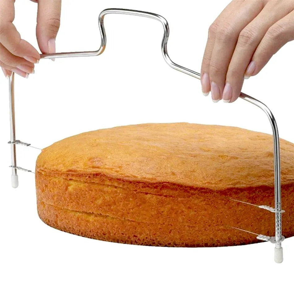 Verstellbare Höhe Kuchen-Schneidemaschine aus Edelstahl, Präzise Backform für DIY Dekoration und Fondant
