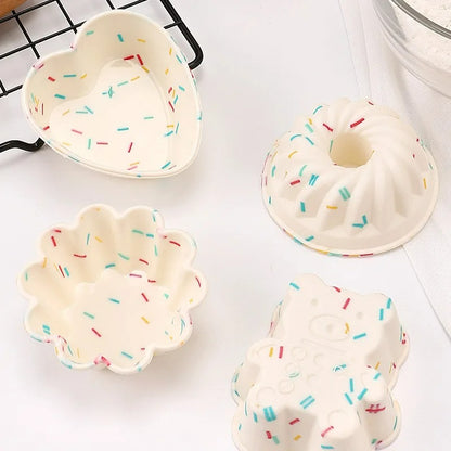 4-teiliges Silikon-Muffin- und Kuchenform-Set, Antihaftbeschichtet, Hitzebeständig, für DIY-Desserts, Schokolade und Pudding