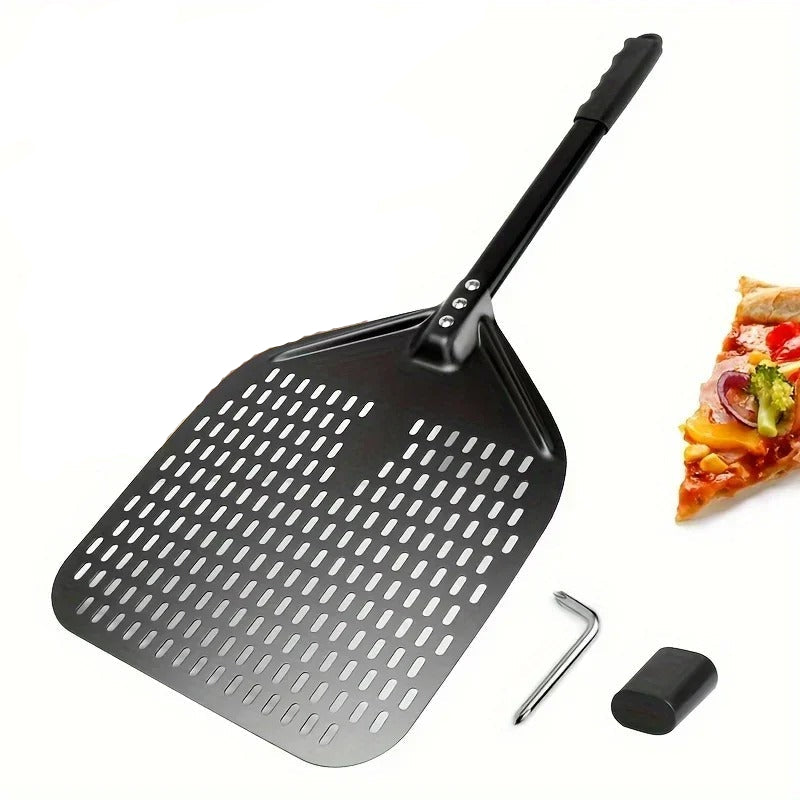 Pizzaschieber Aluminium perforiert, rechteckig 30,48 x 35,56 cm, professionelle Pizzaschaufel für Dreh- und Backeinsatz