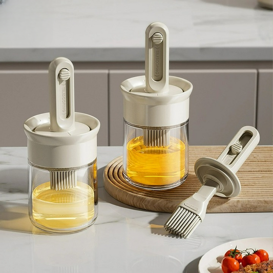 2er Set Teleskopische Ölborsten Flasche – Verstellbare Länge, Hitzebeständig für Haushalt & Grill