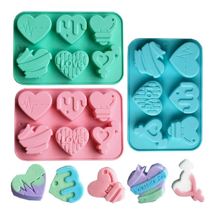 2er Set 6-fach Herzform Silikon Backform für Schokolade, Kuchen und Süßigkeiten