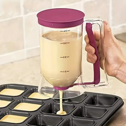 900 ml Küchenutensilien-Beslagdispenser für Pancakes, Cupcakes & Waffeln – Handbetrieben, Präzise Dosierung, BPA-frei