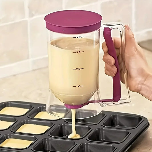 900 ml Küchenutensilien-Beslagdispenser für Pancakes, Cupcakes & Waffeln – Handbetrieben, Präzise Dosierung, BPA-frei