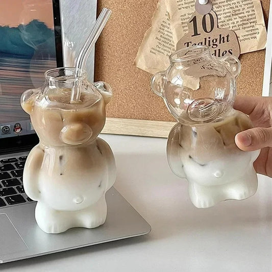 Bärentasse mit Strohhalm – Niedliches Geschenk für Groß & Klein