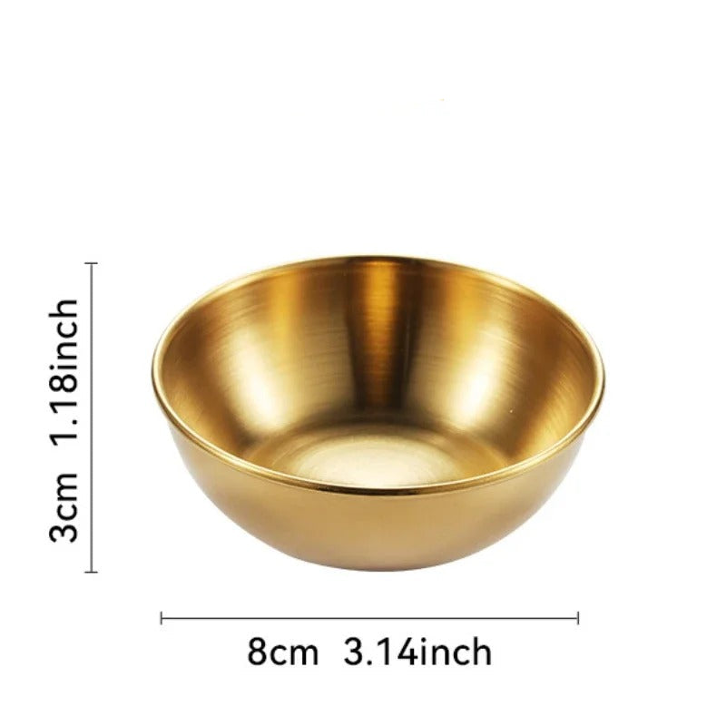 Set aus 2 Edelstahl Servierschalen für Saucen und Vorspeisen, Gold oder Silber, 8 cm