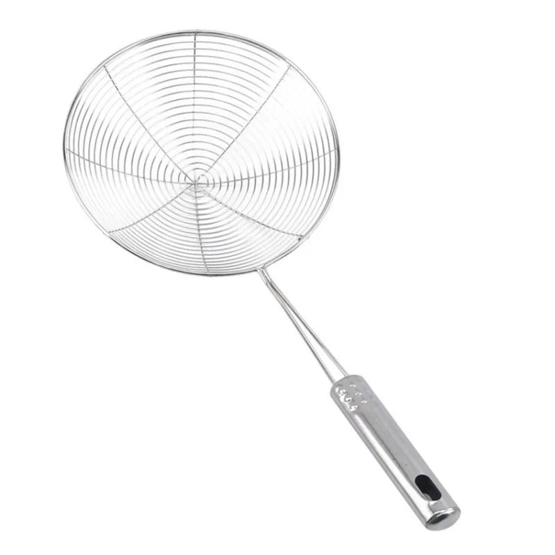 Rostfreier Edelstahl Frittierlöffel – Küchenutensilien, Skimmer für Fritteusen, Sieb mit Griff, 12–16 Zoll
