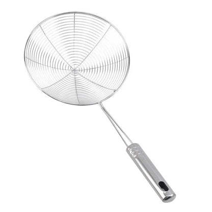 Rostfreier Edelstahl Frittierlöffel – Küchenutensilien, Skimmer für Fritteusen, Sieb mit Griff, 12–16 Zoll