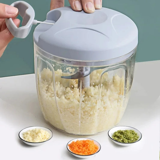 500 ml manueller Fleischwolf, Knoblauchhacker & Gemüseschneider – Hand-Pull-Presse für Küche, Fleischbällchen, Salsa, Guacamole und mehr