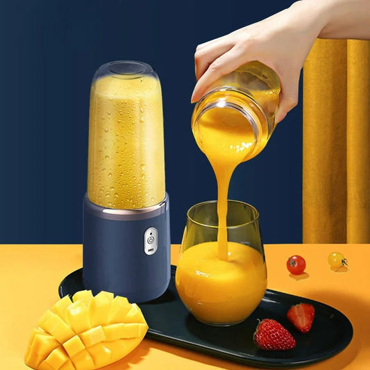 Portabler Entsafter mit 2 Bechern, USB-aufladbarer Mini-Mixer, Frischentsafter-Becher, Personal Smoothie Maker