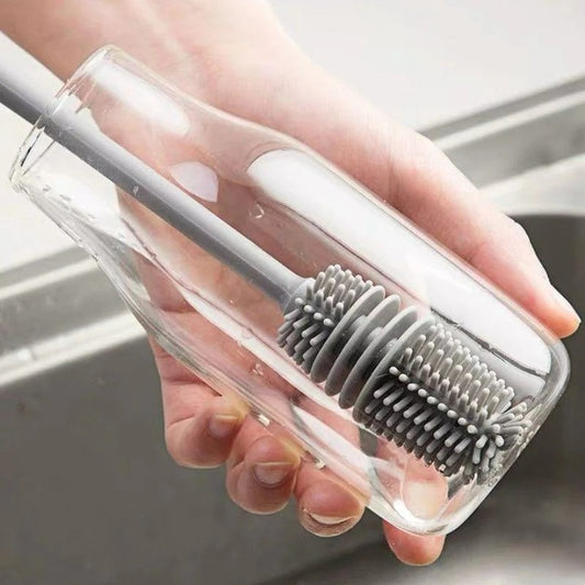 Langer Silikon-Flaschenbürstenreiniger – Milchflaschenbürste für Gläser, Babyflaschen, Küchenutensilien, 27 cm