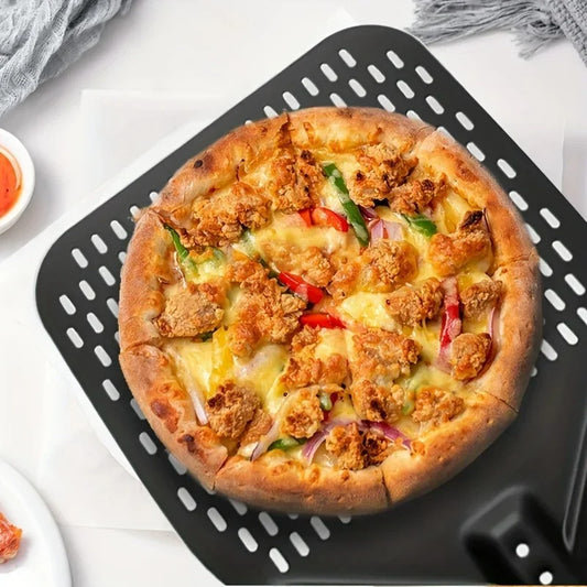 Pizzaschieber Aluminium perforiert, rechteckig 30,48 x 35,56 cm, professionelle Pizzaschaufel für Dreh- und Backeinsatz