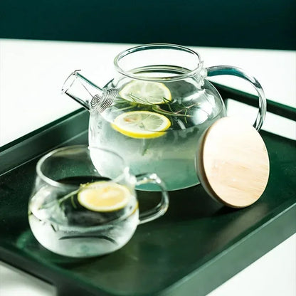 Teekanne aus Borosilikatglas – Hitzebeständig & klar, ideal für Tee & Kaffee