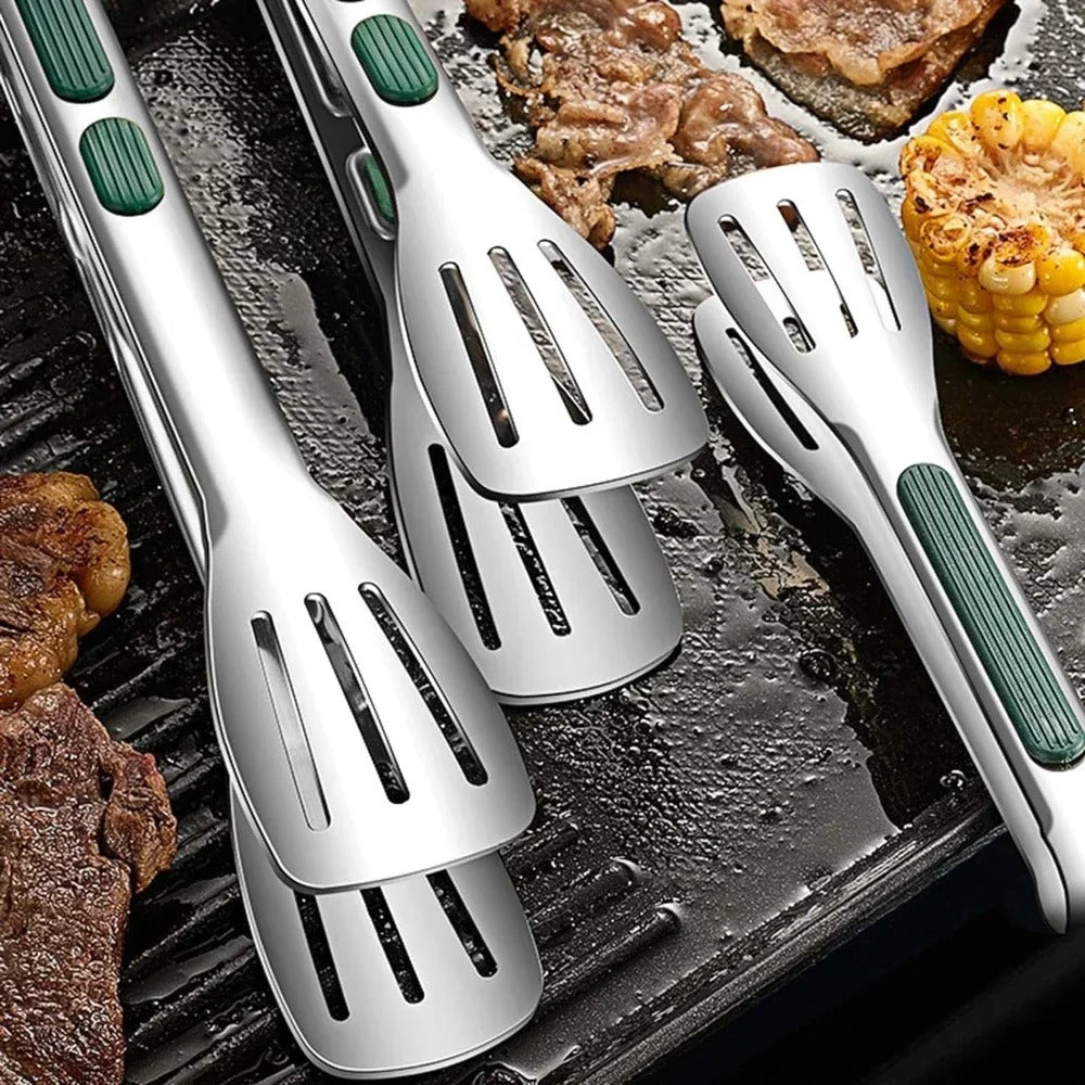 Roestvrijstalen Voedseltang BBQ Grill Klem, Antislip, Kleine, Medium, Grote Formaten - Keuken Gadgets