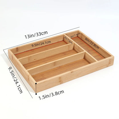 Bambus Besteckkasten für die Schublade, Küchenlade-Organizer, 33 x 24,1 x 3,8 cm