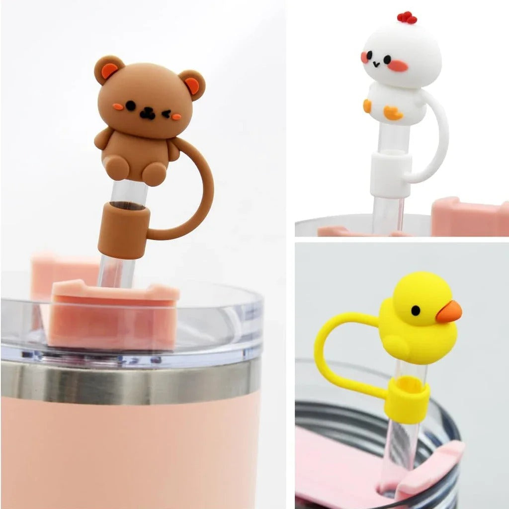 Set aus 5 Wiederverwendbare Strohhalm-Abdeckung aus Silikon, Staubdicht, Kompatibel mit 30- und 40-Oz-Tumbler