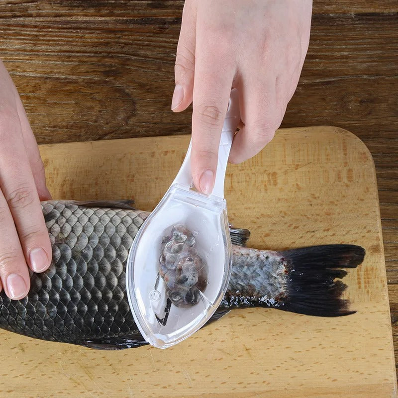 2er Set Fischschuppen Schaber - Praktisches Küchengerät für Fischreinigung, Mit Abdeckung und Hygienischem Design