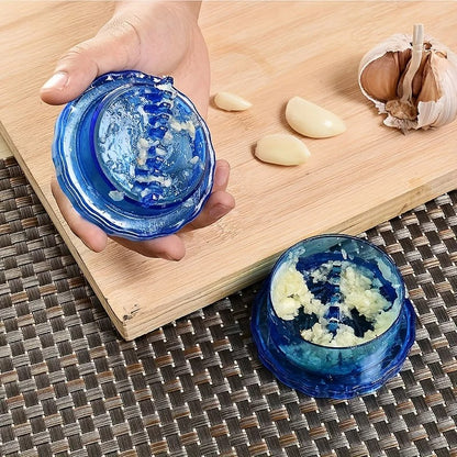 Set aus 2 Manuelle Knoblauchpresse – Kompakte Knoblauchmühle aus Kunststoff, Effizientes Küchengadget für Frischen Knoblauch