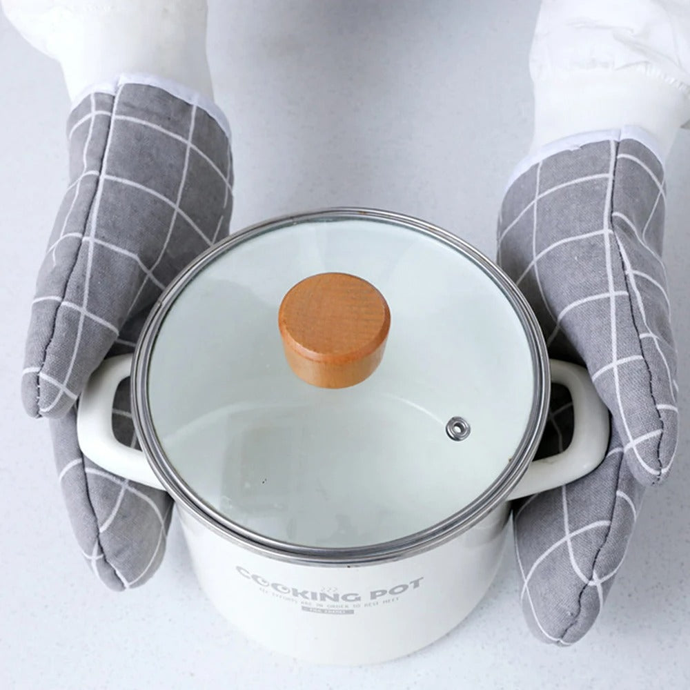 Hitzebeständige Küchenhandschuhe – Ofenhandschuh für Backen, Kochen und Mikrowelle, Isoliert und Waschbar