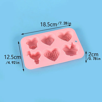 2er Set 6-fach Herzform Silikon Backform für Schokolade, Kuchen und Süßigkeiten