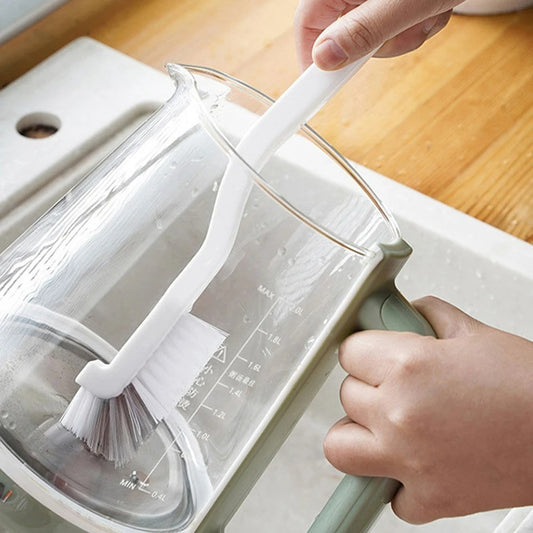 Japanische Bekerborstel mit langem Griff, flexible Reinigungsbürste für Tassen und Flaschen, rotierbarer Kopf, Wandhängend