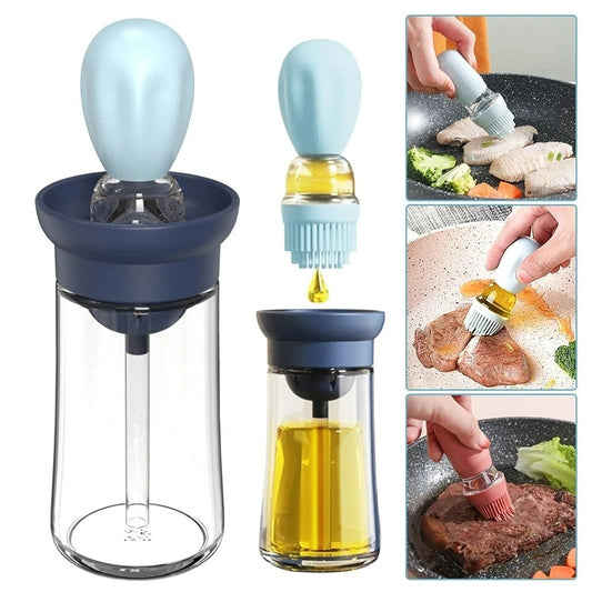 Siliconen Ölflasche mit Bürstenkopf – 180ml, Präzise Dosierung für Küche & BBQ