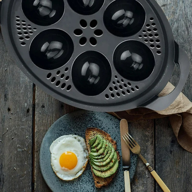 Eierkocher 6-in-1 Silikonform für Gepochete Eier, Küchenutensil für Einfaches Kochen