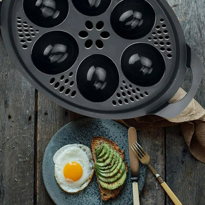 Eierkocher 6-in-1 Silikonform für Gepochete Eier, Küchenutensil für Einfaches Kochen