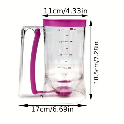 900 ml Küchenutensilien-Beslagdispenser für Pancakes, Cupcakes & Waffeln – Handbetrieben, Präzise Dosierung, BPA-frei