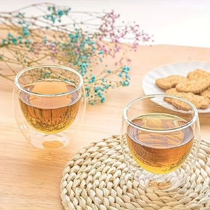 6-teiliges Espresso Tassen Set – 80ml Gläser, Doppelwandige Isolierung, Perfekt für Kaffee, Tee, Milch, Latte und Cappuccino