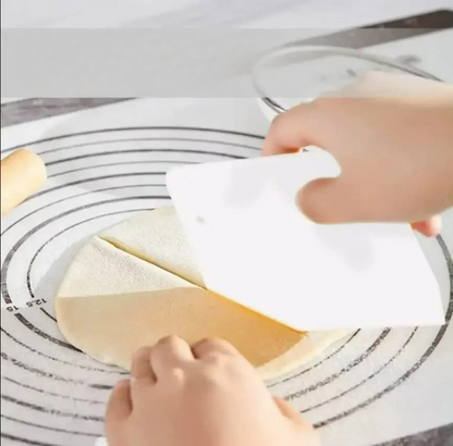 3er Set Multifunktionale Teigschneider und Schaber für Brot, Fondant, Kuchen und Teig – Flexibles Backzubehör für Teigbearbeitung
