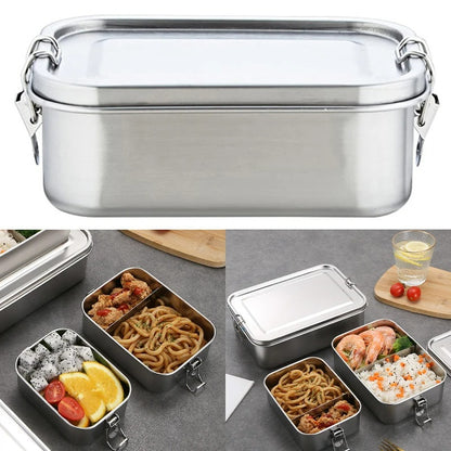 Edelstahl Lunchbox mit 850 ml Kapazität – Auslaufsicher, Isoliert, Rechteckig, Spülmaschinenfest