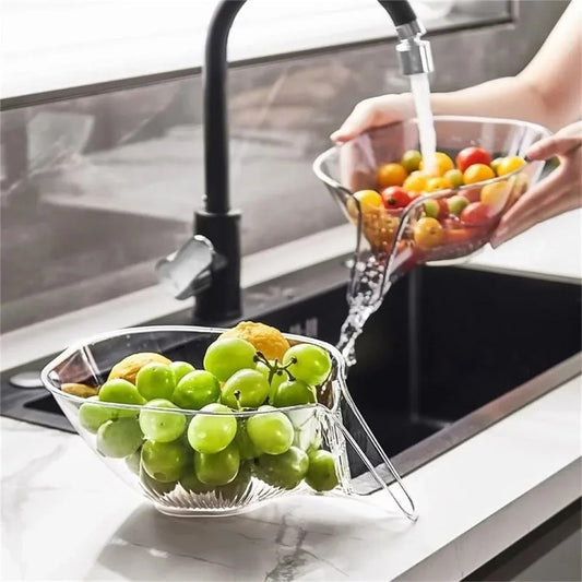 Multifunktionaler Abtropfkorb für die Küche – Gemüse-Waschbecken & Obstschale – ABS Kunststoff