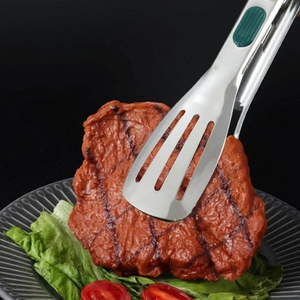 Roestvrijstalen Voedseltang BBQ Grill Klem, Antislip, Kleine, Medium, Grote Formaten - Keuken Gadgets