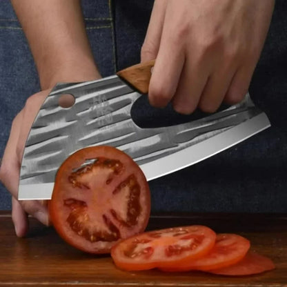 Vielseitiges Edelstahl Küchenmesser für Fisch und Fleisch, Holzgriff, Arbeitsersparnis