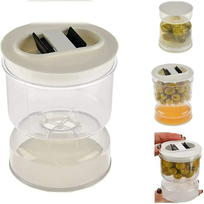 Pickle Jar mit Flip-Deckel und Sieb, 200 ml, Wet-Dry-Trennung, für Oliven & Eingelegtes