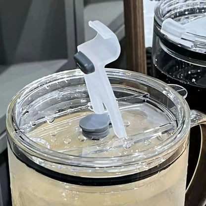 1L Trinkglas Tumbler mit Deckel und Strohhalm, Transparent, Ideal für Kaffee, Milchshake, Saft und Mokka