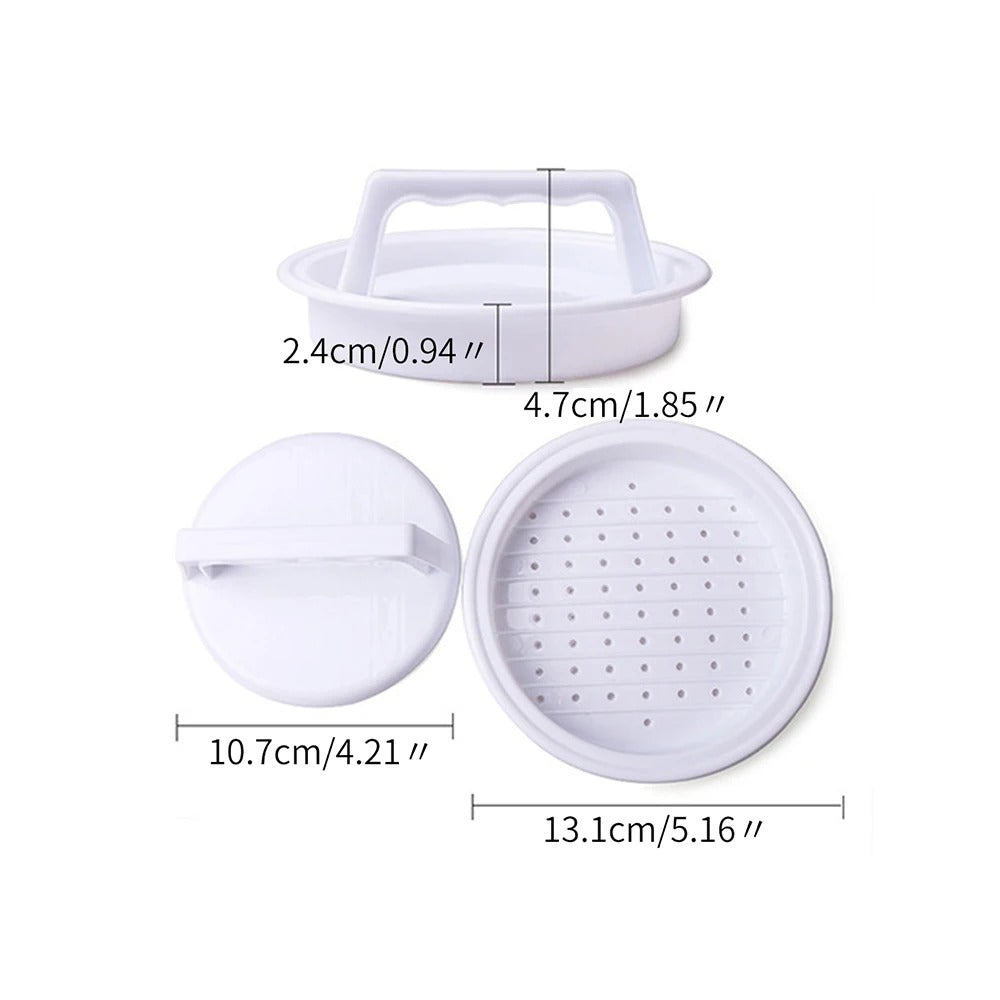 3 Stück Hamburger Presse Set - Plastik Burger Maker, Ideal für BBQ & Grillpartys, 4 Zoll Hamburger Patties, Spülmaschinenfest