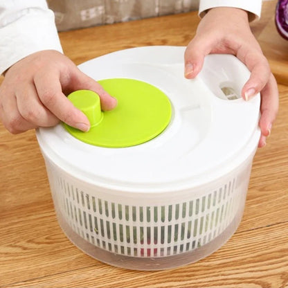 Gemüse Dehydrator Salatschleuder 3L, Manuelle Spindel, Abtropfkorb für Obst und Gemüse, Multifunktional, BPA-frei