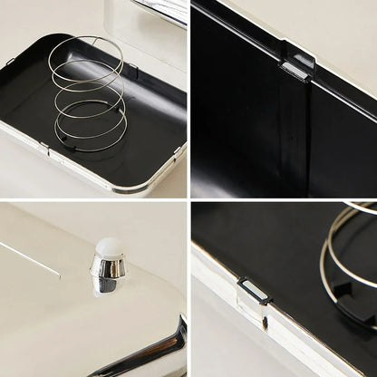 Luxe Taschentuchboxhalter für Küche & Wohnzimmer, Gold/Silber Kunststoff Organizer, Modernes Design, Abnehmbares Taschentuchcase, 18x12x11 cm