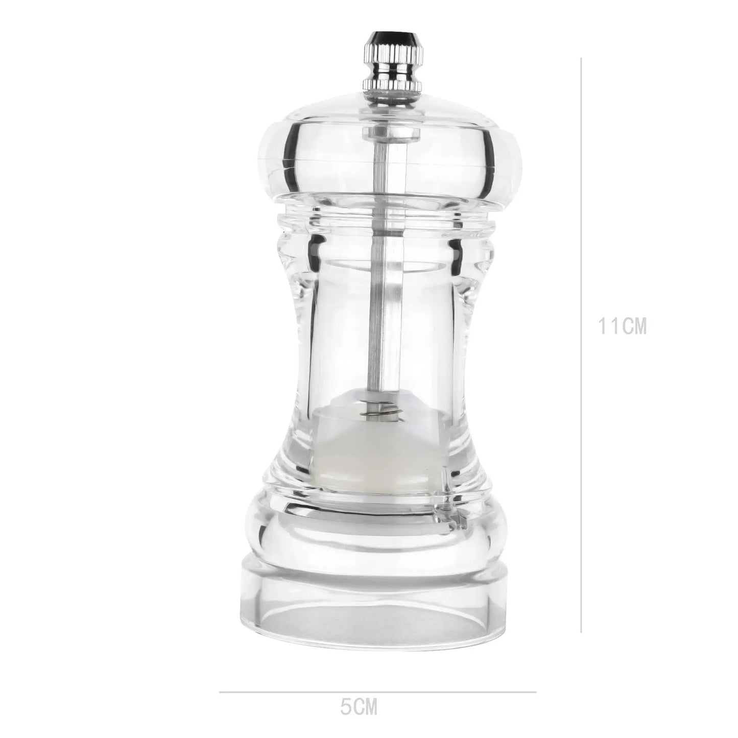 Set of 3 Transparente Pepermolen Zoutmolen, Handheld Kruidenslijper, Acrylic Spice Crusher, Kitchen Gadget Set