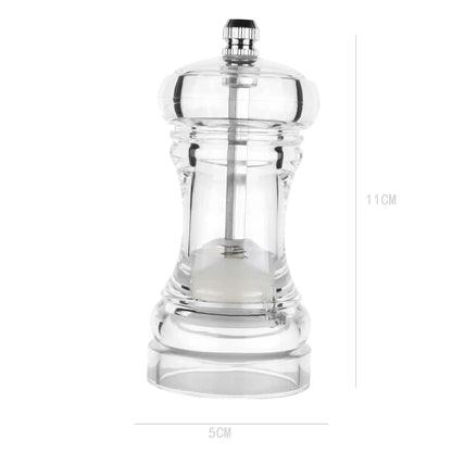 Set of 3 Transparente Pepermolen Zoutmolen, Handheld Kruidenslijper, Acrylic Spice Crusher, Kitchen Gadget Set