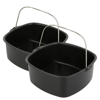 Antihaft Backplatte für Airfryer, Kuchenbackform aus Kohlenstoffstahl, passend für Heißluftfritteuse und Ofen, ideal für Kuchen und Backen